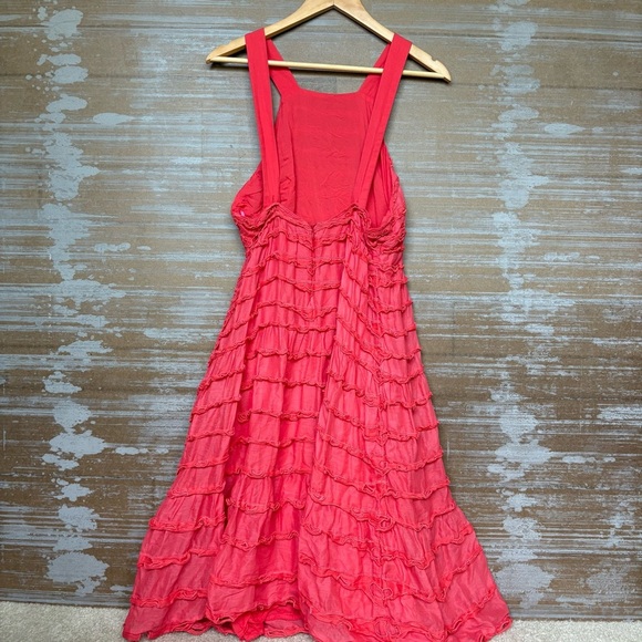 Anthropologie Maeve Eyelet Lace Tiered Midi Dress Preppy Summer Boho Womens 2 - Picture 3 of 6